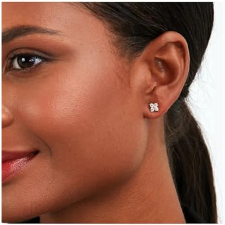 FAVS Damen-Ohrstecker 925er Silber mit 4 Zirkonia, One Size – Bild 3