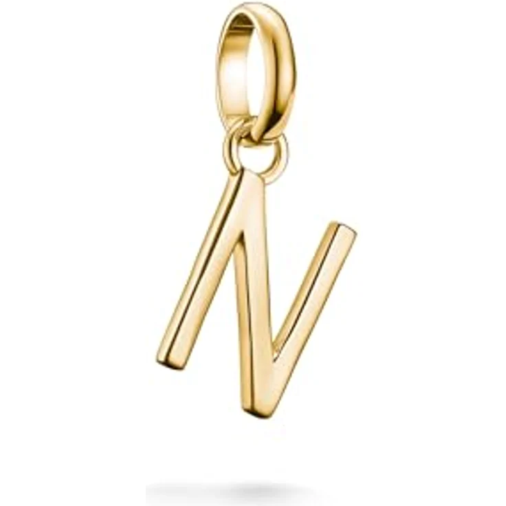 Thomas Sabo Charm Club Connect Charm-Anhänger Buchstabe N, 18k vergoldet aus recyceltem 925 Silber, flexible Tragevarianten – Bild 1