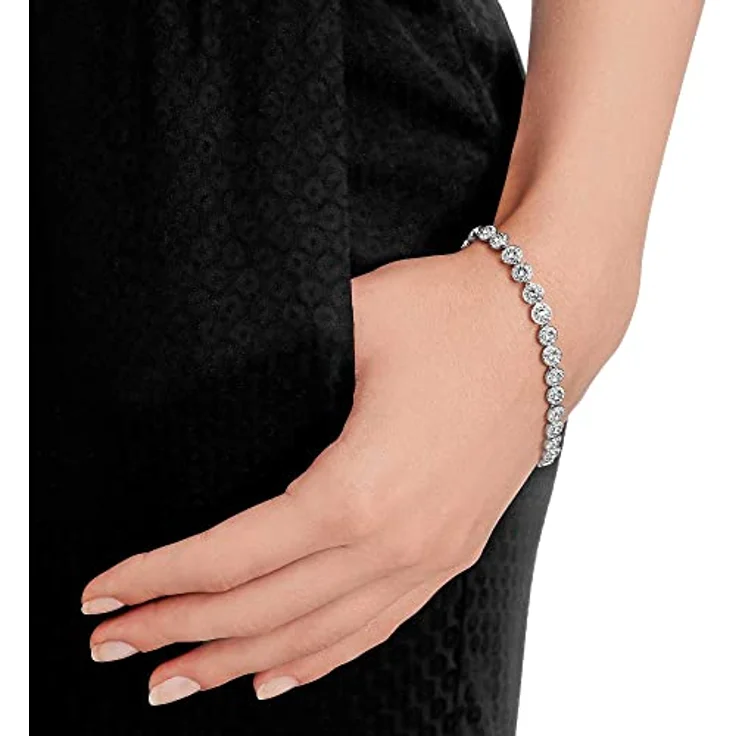 Swarovski Una Angelic Armband, Rund, Weiss, Rhodiniert mit klaren Kristallen und Kristallpavé – Bild 2