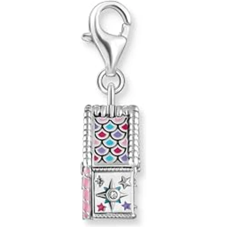 THOMAS SABO Charm-Einhänger Lebkuchenhaus, 925 Silber mit Zirkonia, Glas-Keramik Stein und synthetischem Rubin – Bild 2