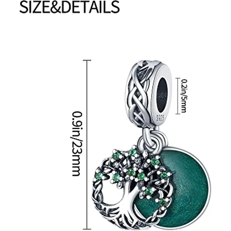 Pandach Damen Charm Anhänger, 925 Sterling Silber mit Zirkonia-Steinen, kompatibel mit europäischen Armbändern und Halsketten – Bild 5