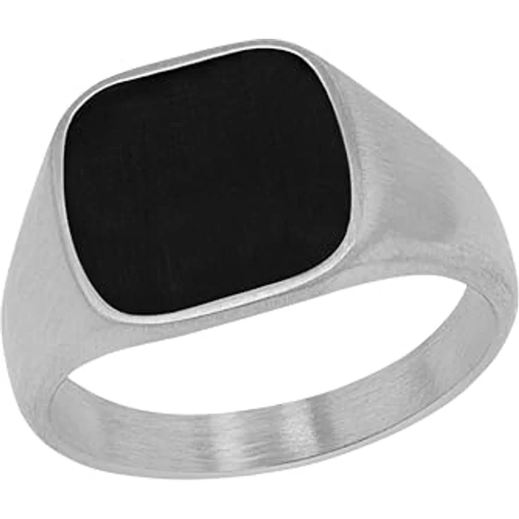 s.Oliver Herrenring Edelstahl Epoxy, Schwarz, 13 mm Breite, in Schmuck Geschenk Box – Bild 1