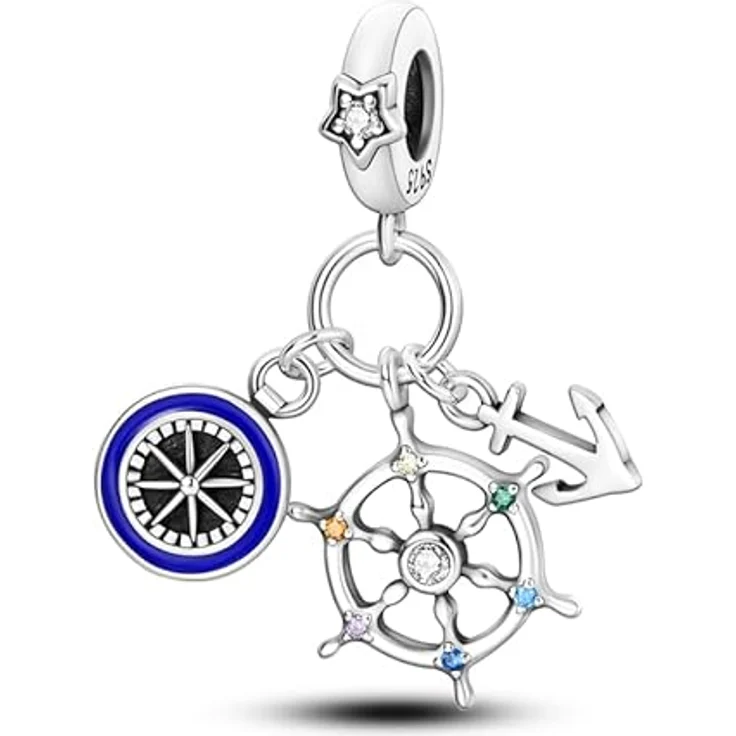 Pandach Charm Anhänger für Armband und Halskette, 925 Sterling Silber mit Zirkonia-Steinen, kompatibel mit Europäischen Armbändern für Frauen und Mädchen – Bild 1