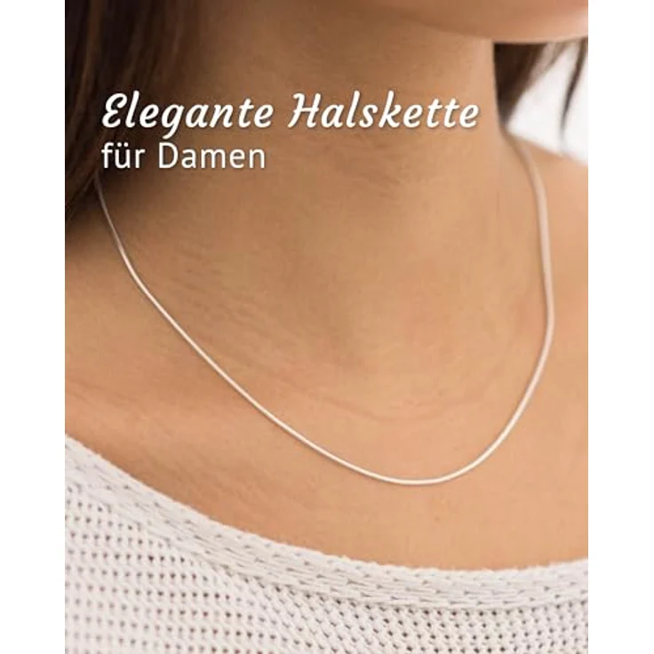 MATERIA by Matthias Wagner Schlangenkette Silber 925, Damen Halskette 120 cm lang, feines und elegantes Design, Hautfreundlich, Made in Germany – Bild 2