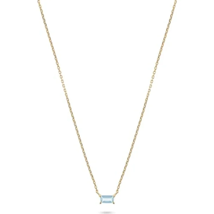 CHRIST Damen-Halskette 585er Gelbgold mit Peridot im Smaragdschliff, Blau, One Size – Bild 1