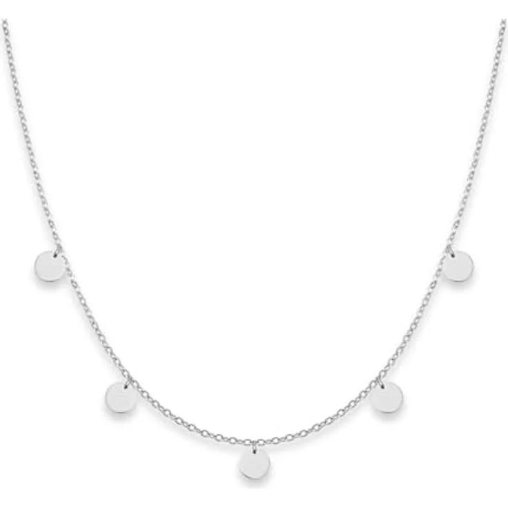 GD GOOD.designs Kette mit Plättchen, 5 Coin Halskette in 18K Gold, Wasserfest und verstellbar, Damen Schmuck aus Edelstahl – Bild 1