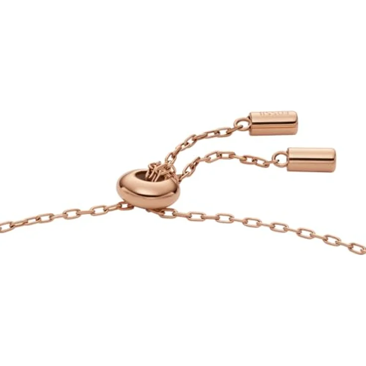 Fossil Merrit Damen Armband, roségoldfarbenes Edelstahlarmband mit sicherem Schiebeverschluss, 21,6 cm Länge – Bild 4
