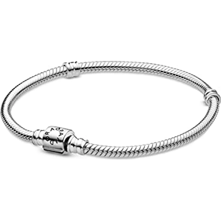 PANDORA Schlangen-Gliederarmband mit Zylinder-Verschluss, Sterling-Silber, Größe 16, Moments Collection – Bild 1