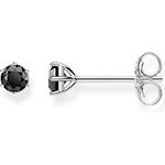 Thomas Sabo Ohrstecker H1964-051-11, 925 Silber mit schwarzem Zirkonia-Besatz, kompakte Maße 0,4 cm
