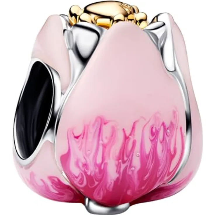 PANDORA Silber Charm Pinkfarbene Tulpe, rosé Blumenmotiv