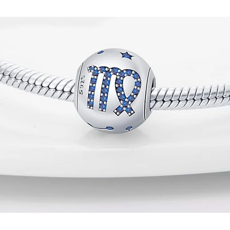 Pandach Sternzeichen Charm Anhänger für Armband, 925 Sterling Silber mit Zirkonia, 12 Sternbilder Beads, kompatibel mit Pandora und europäischen Armbändern und Halsketten – Bild 2