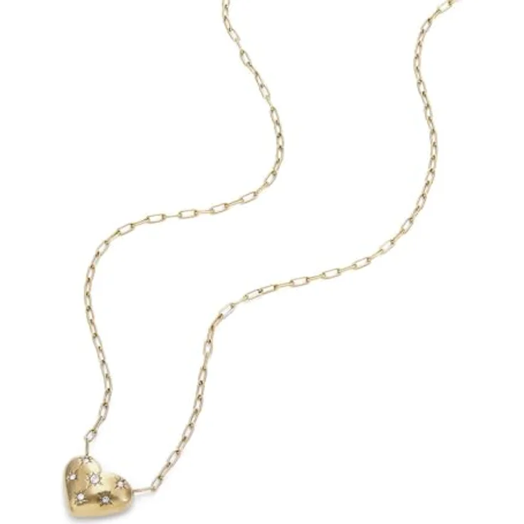 Fossil Sadie Damen-Edelstahl-Halskette, Karabinerverschluss, Safran-Gold – Bild 4