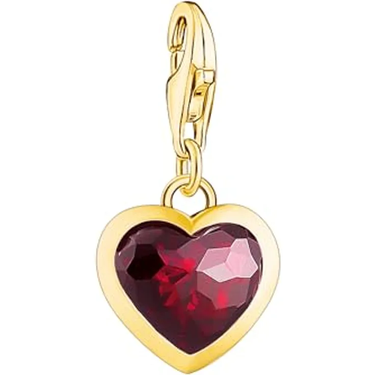 THOMAS SABO Charm-Anhänger aus recyceltem 925 Silber, 18k Vergoldung mit Karabinerhaken