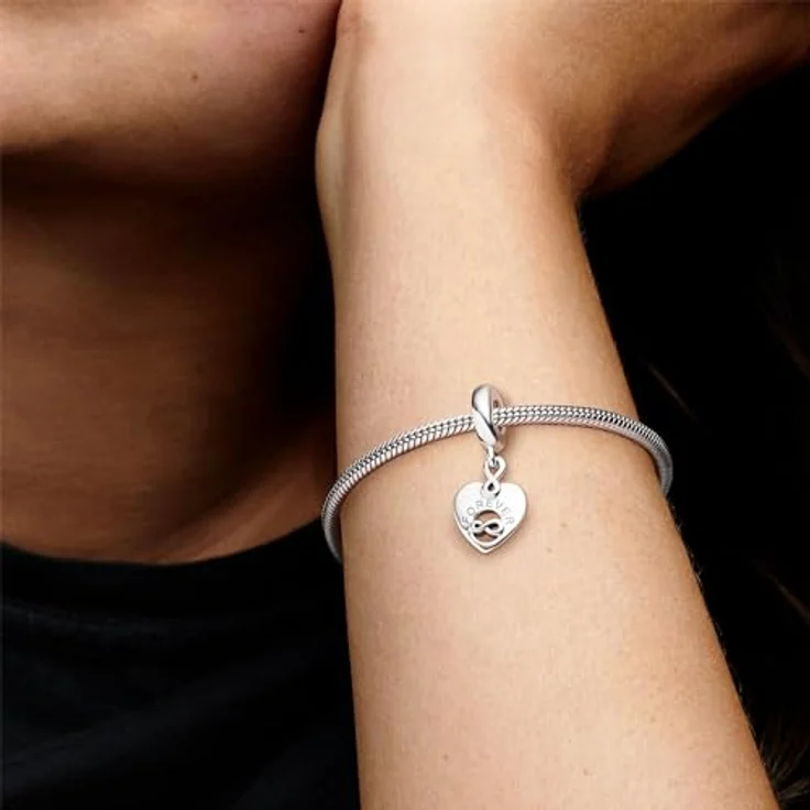 Pandora Charm-Einhänger 799294C01, Freunde für immer, aus Sterling Silber mit Zirkonia, Herzmotiv und Unendlichkeitssymbol – Bild 7