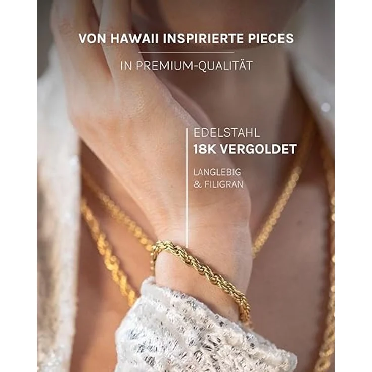 Purelei Vintage Armband (Gold) – Elegantes Damenarmband aus 18K vergoldetem Edelstahl, verstellbar 16-19 cm, wasserfest & hawaiianisch inspiriert – Bild 3