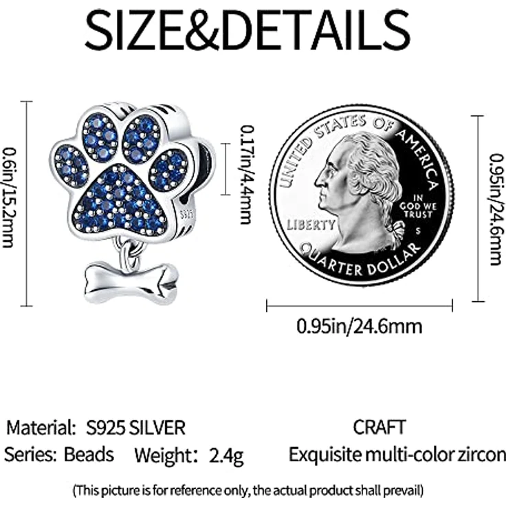 TINSLO Charm Anhänger Damen 925 Sterling Silber, Zirkonia-Steine, kompatibel mit Pandora Armband und Halskette für Frauen und Mädchen – Bild 5