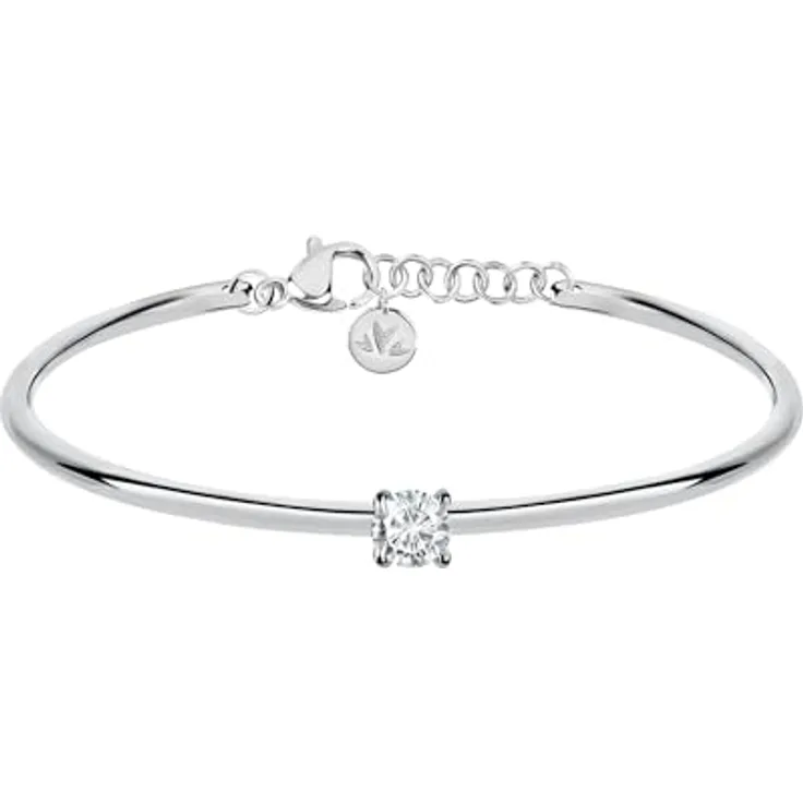 Morellato Damenarmband CERCHI Kollektion, Edelstahl mit Steinen, Durchmesser 6.03 cm, Karabinerverschluss, SAKM63