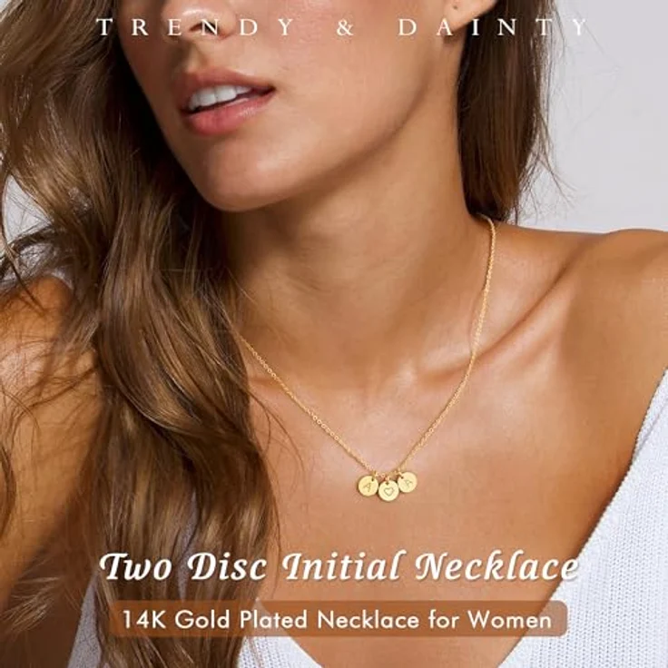 TINGN Goldherz Kette mit Buchstaben F L, 14K vergoldete Halskette für Damen & Mädchen, 18"+2.5" Verlängerung, hypoallergen, ideales Geschenk für Frauen und Teenager – Bild 3