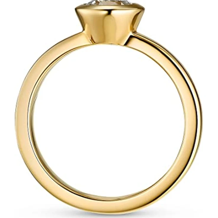 JETTE Damen-Damenring 925er Silber mit 1 Farbstein, Gelbgold 32004875 – Bild 2