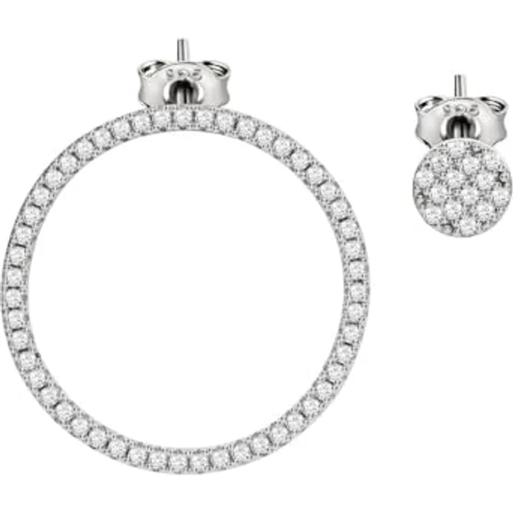 CHRIST Ohrstecker 89085799, asymmetrischer Ohrschmuck aus recyceltem 925er Silber mit Zirkonia-Besatz – Bild 4