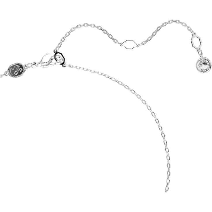 Swarovski Hyperbola Anhänger, Weiße Damenhalskette mit Unendlichkeitsmotiv und strahlenden Swarovski Kristallen, rhodiniert – Bild 3