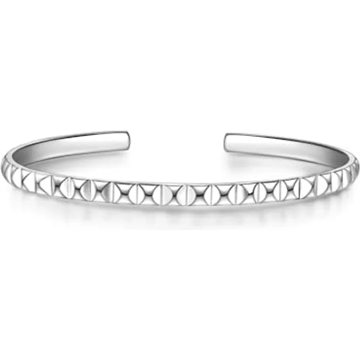 Glanzstücke München Armreif F691, Sterling Silber mit wellenförmigem Relief, anpassbare Größe