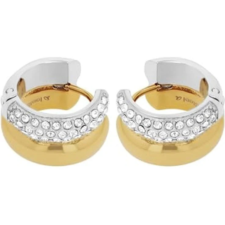 JOOP! Creolen Damen Ohrschmuck aus Edelstahl mit Zirkonia-Steinen, Silber, 15 mm, in Schmuck Geschenk Box – Bild 3