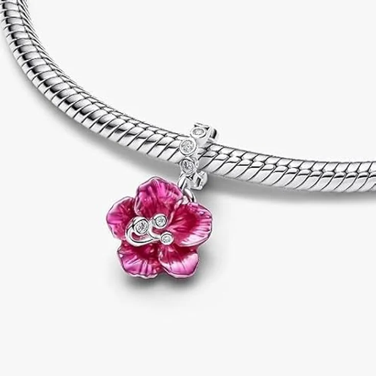 ZURWTCH Charm Anhänger Damen 925 Sterling Silber, rosarot, kompatibel mit Pandora Armband und Halskette, hypoallergen, edles Design – Bild 2