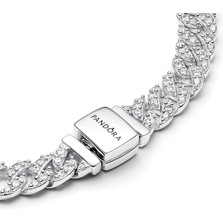 PANDORA Timeless Pavé Gliederarmband aus Sterling-Silber mit Cubic Zirkonia, 20 cm, Timeless Kollektion – Bild 2