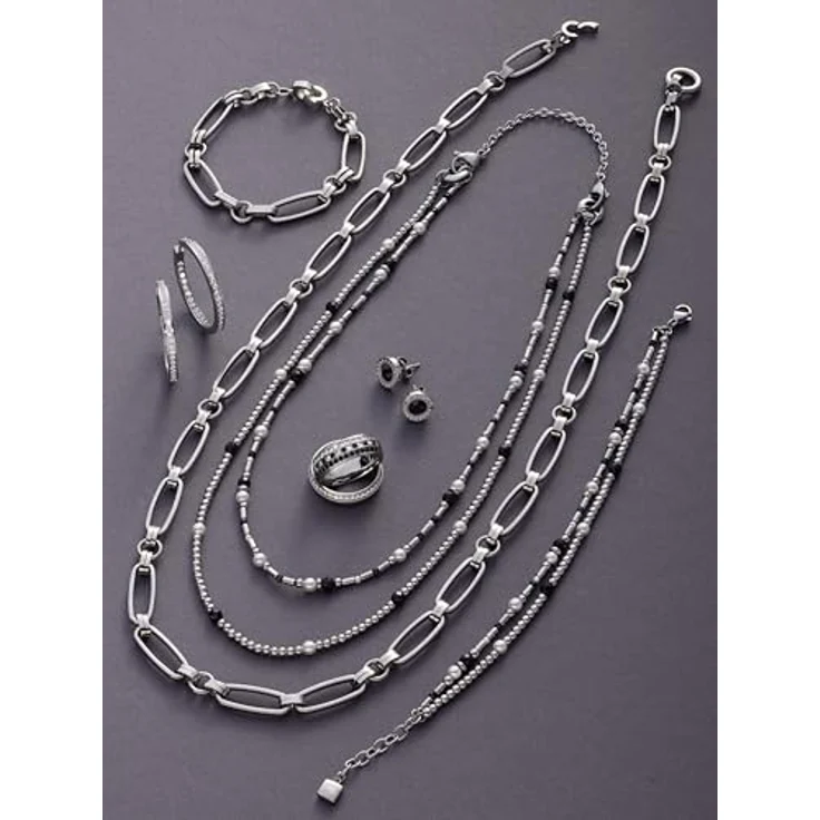 JEWELS BY LEONARDO Damen Ohrstecker Matrix, schwarz, Edelstahl mit facettiertem Glasstein, inkl. Samtbeutel – Bild 3