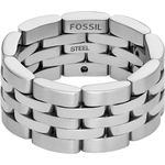 Fossil Herrenring Arden Watch Links, Edelstahl silberfarben, poliert, Größe 18-21