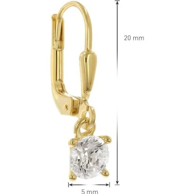 GLIZZ Damen-Ohrringe GL8795, 333 Gold Ohrhänger mit Zirkonias, 20 mm Länge, Geschenkidee in edler Verpackung – Bild 5