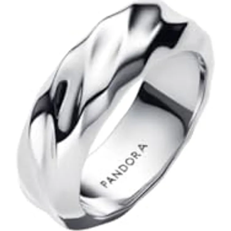 Pandora 193886C00 Breiter Bandring für Damen, Wellig aus 925 Sterlingsilber, Breite 7 mm