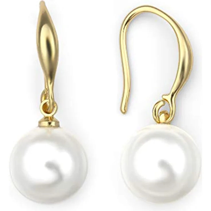 Heideman Ohrringe Nepta Damen, hochwertige Edelstahl Ohrhänger in Silber, Gold und Roségold mit 10mm Perle - hypoallergen und poliert