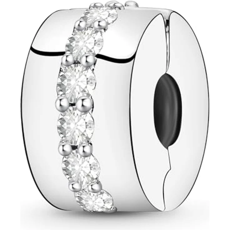 Ruaidhra Sterling Silber S925 Zirkon Charm Stopper & Beads, Rosa Glühwürmchen Blume für Damen, kompatibel mit Armbändern und Halsketten, hypoallergen – Bild 1