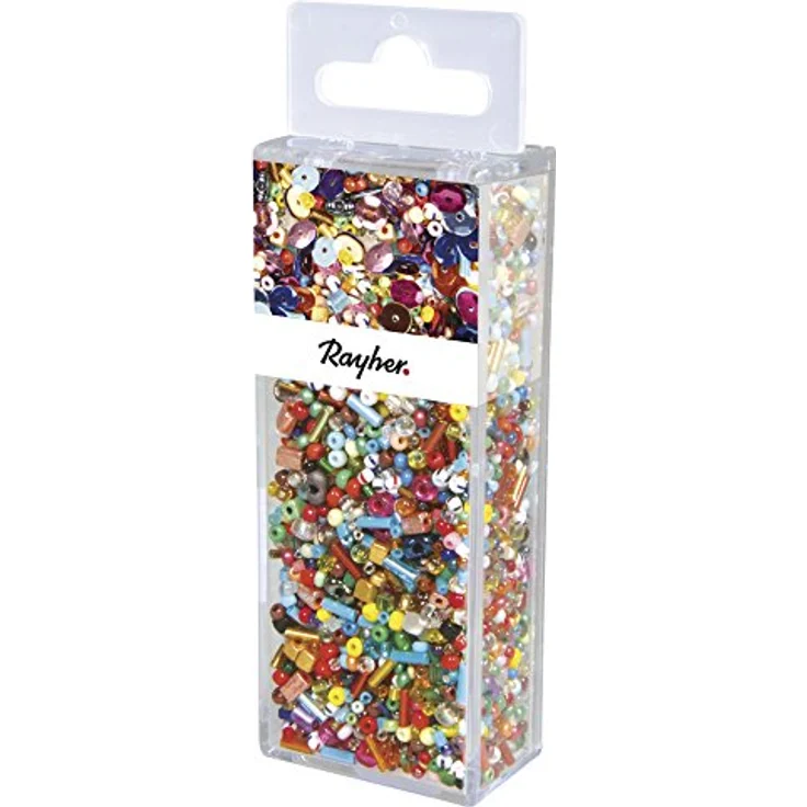 Rayher HOBBY 14467000 Bunte Glasperlen, SB-Box mit 100g Inhalt für DIY-Projekte – Bild 1