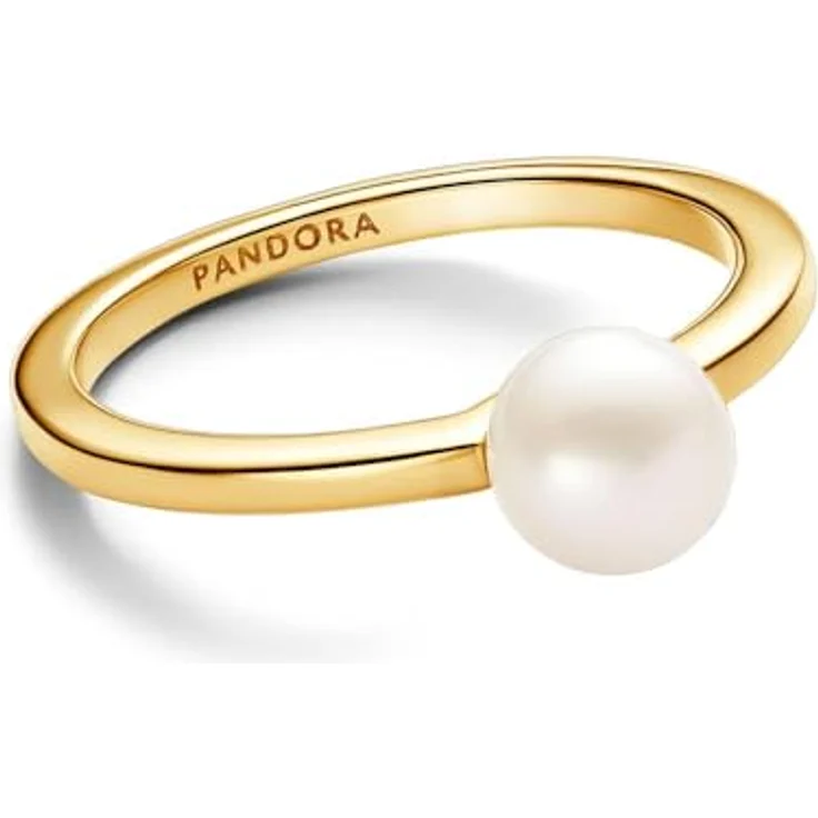 Pandora 163285C01 Damen-Ring mit Süßwasser-Zuchtperlen, goldfarben, aus der Essence Kollektion, Breite Ringkopf 14 mm, Größe 54/17,2 – Bild 2