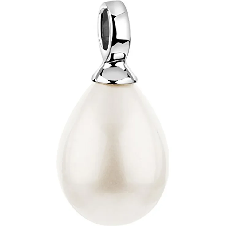 Nenalina Kettenanhänger Muschelkernperle Oval, klassisch elegant, 925 Silber