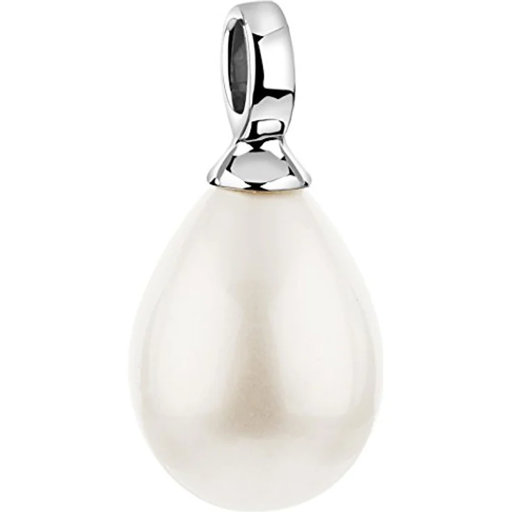 Nenalina Kettenanhänger Muschelkernperle Oval, klassisch elegant, 925 Silber – Bild 1