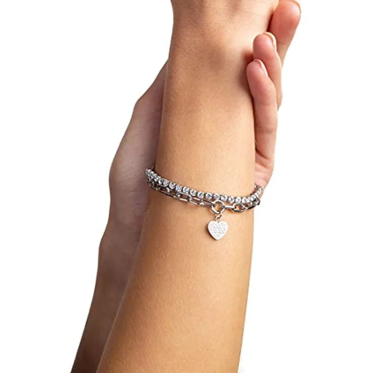 Guido Maria Kretschmer Armband 87943216, Edelstahlarmband mit 71 Zirkonia, weiß, Karabinerverschluss, 21 cm Länge, 4 mm Stärke – Bild 3