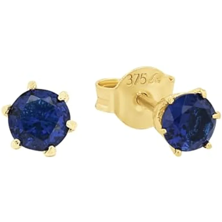 Amor Paar Ohrstecker, 375 Gold mit Zirkonia, 4 mm, Damen Schmuck