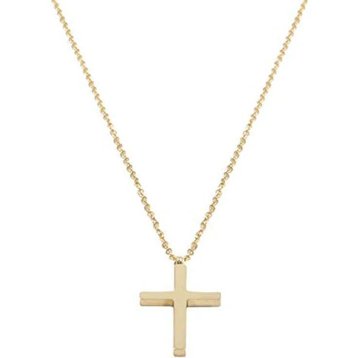 Happiness Boutique Damen Kette mit Kreuz Anhänger, filigrane Edelstahl Halskette in Goldfarbe, für formelle und informelle Anlässe – Bild 3