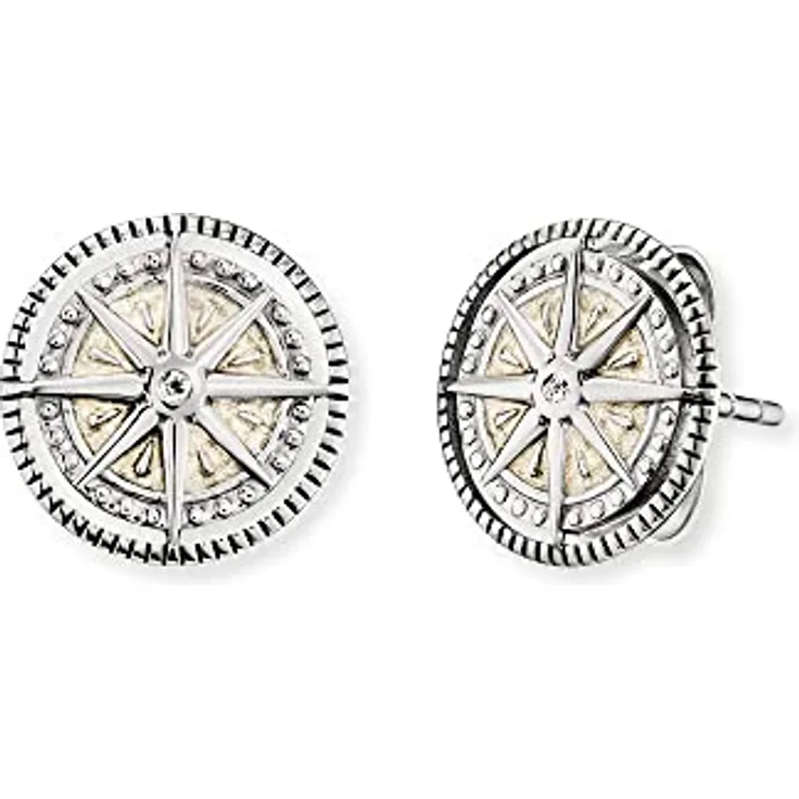Engelsrufer Damen Ohrstecker Lebensblume, Sterling Silber mit multicolor Zirkonia, nickelfrei, Steckverschluss