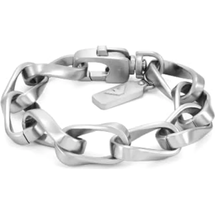 Emporio Armani Herren Armband EGS3302040, Silberfarbenes Edelstahl mit gebürstetem Finish, 185 mm lang