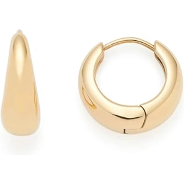 JEWELS BY LEONARDO Ohrringe Ciao Clothilde, 1 Paar goldfarbene Creolen aus Edelstahl, tropfenförmige Klapp-Kreole, allergikerfreundlich und robust, 1,7 x 0,6 x 1,7 cm – Bild 1