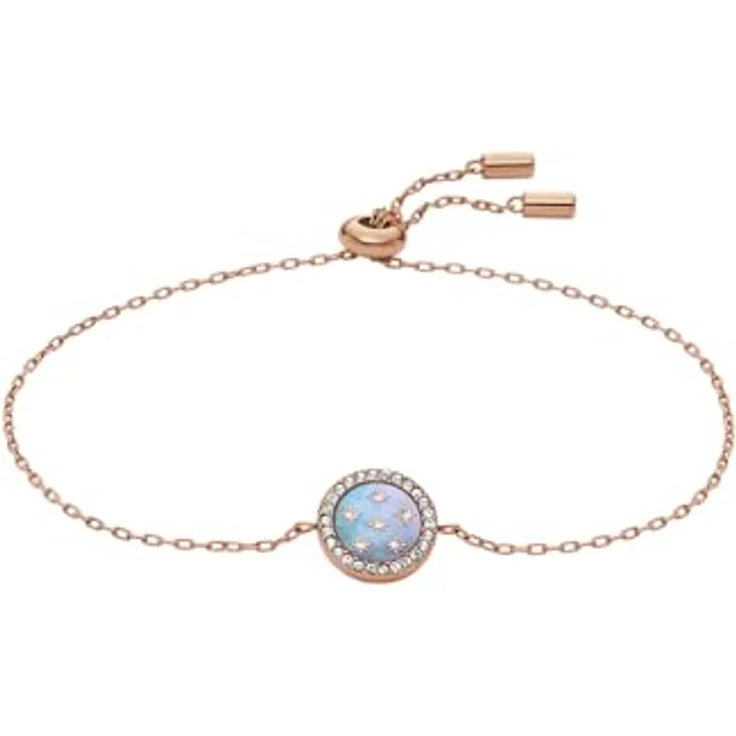 Fossil Merrit Damen Armband, roségoldfarbenes Edelstahlarmband mit sicherem Schiebeverschluss, 21,6 cm Länge – Bild 1