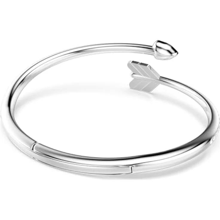 Swarovski Idyllia Armreif, Rhodiniert mit verschiedenen Schliffen und Pfeil-Design, Weiß – Bild 5