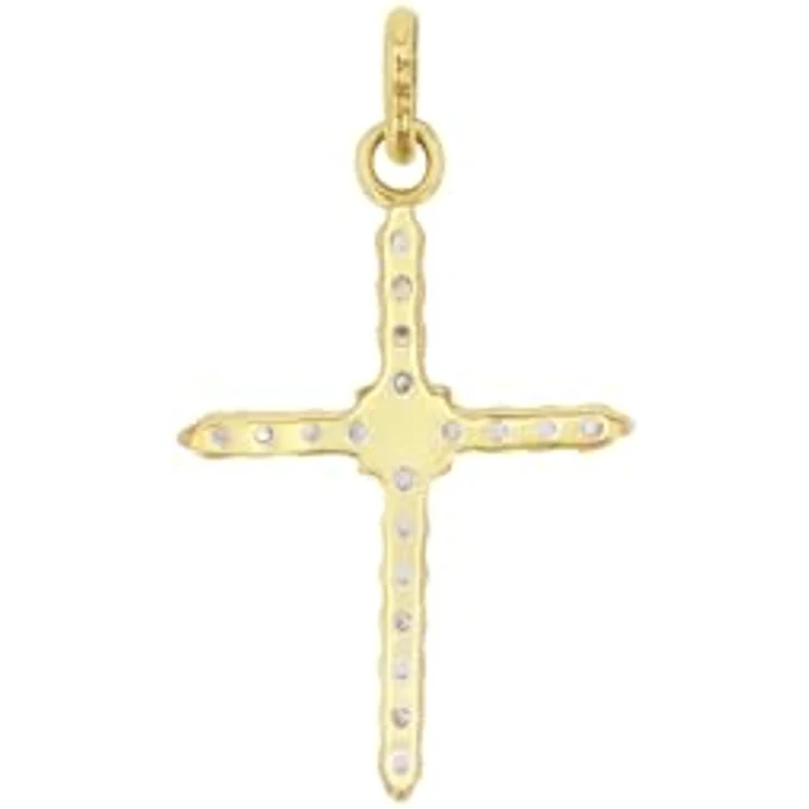 Amor Damen Kettenanhänger "Kreuz", 25 mm, mit synthetischen Zirkonia, Gold, in Schmuck Geschenk Box – Bild 3