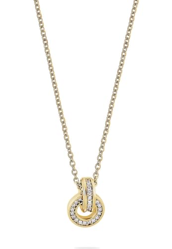 JETTE Damen-Kette 925er Silber mit 27 Zirkonia, gelbgoldfarben, One Size