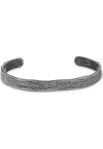 UNSAME Herren-Cuff 925er Silber, Armreif mit Vintage-Finish, One Size, Breite 0,8 cm, Stärke 2 mm